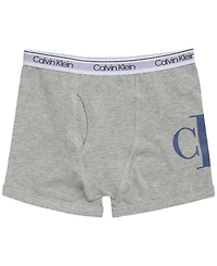 Calvin Klein Boys' 4-16 Logo Detail Boxer Briefs, 3-Pack