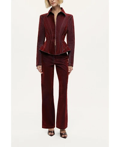 Nocturne Women's Velvet Straight-Leg Pants