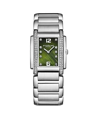 Stuhrling Serafine 4089.3 Women s Rectangular Quartz Watch, Mother-of-Pearl Dial & Swarovski Crystal Bezel