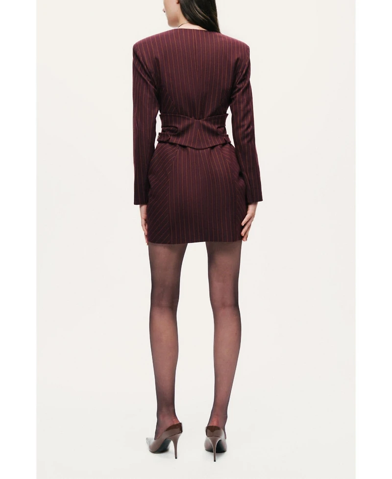 Nocturne Women's Tailored Pinstripe Wrap-Waist Mini Dress