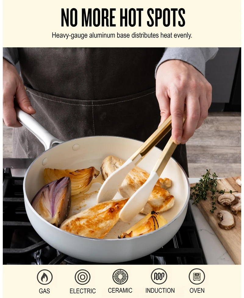 Alva Mobi 8pc Ceramic Nonstick Cookware Set | Cannoli Cream