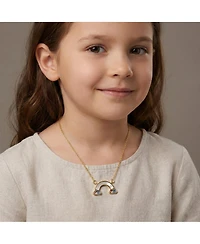 GiGiGirl Radiant 14K Gold Plated Mother Of Pearl & Rainbow Cz Necklace