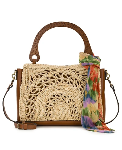 Patricia Nash Estelle Straw Medium Tote Bag