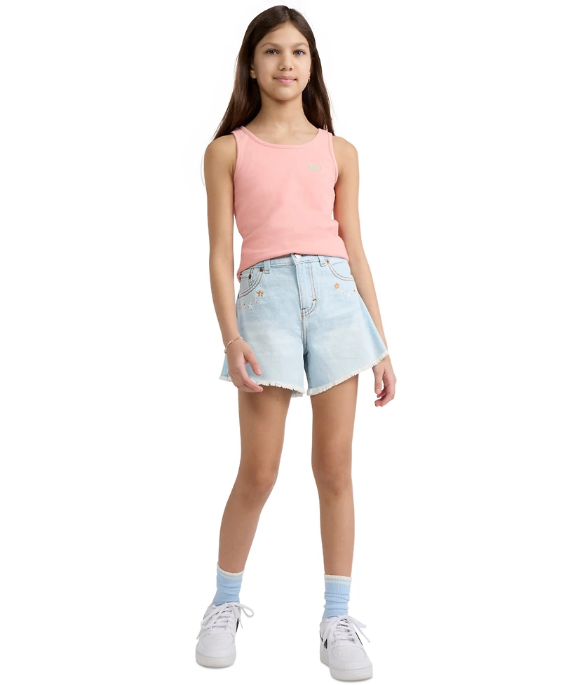 Levi's Girls' 7-16 Crochet Applique A-Line Shorts
