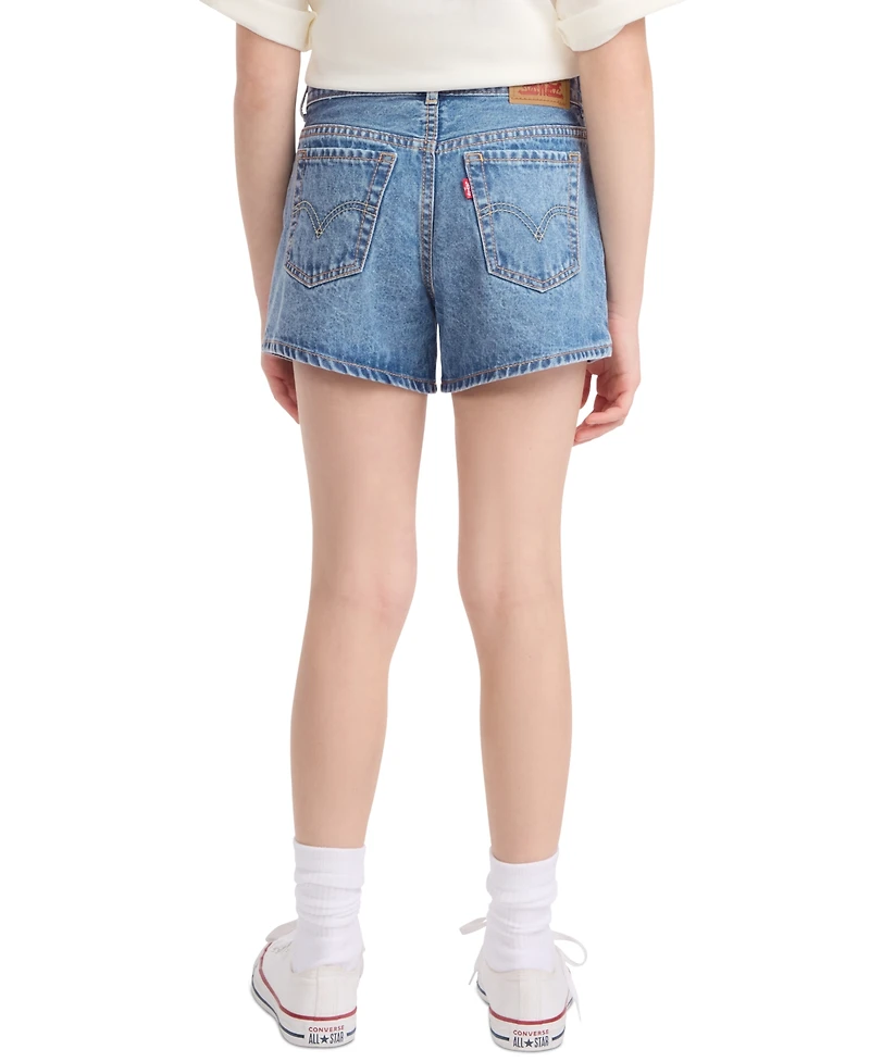 Levi's Girls' 7-16 Embroidered Mini Mom Shorts