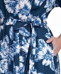 Calvin Klein Plus Floral-Print Midi Dress