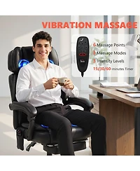 Homcom Massage Office Chair with Heat Reclining Function