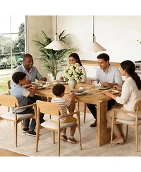 Tribesigns Solid Wood Dining Table for 6 People Rectangle Kitchen Table, Large Farmhouse Dinner Table for Dining Room, Living Room