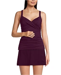 Lands' End Petite Sweetheart Wrap Underwire Tankini Top