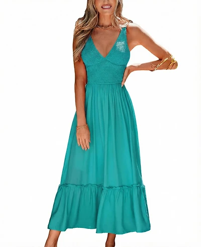 Cupshe Women's Summer Flame Maxi Beach Dress