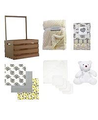 3 Stories Trading Baby Boys' & Baby Girls' Necessities Baby Shower Wardrobe Gift Crate, 16 Piece Set