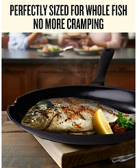 Alva Energy 13.4" Oval Nonstick Ceramic Fish Frying Pan – Non-Toxic, Pfas-Free, Whole Fish Ready