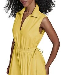 Calvin Klein Women's Cotton Drawstring Sleeveless Midi Dress