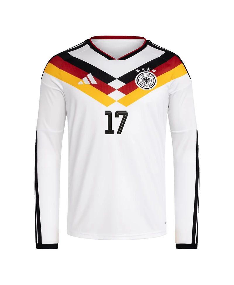 Adidas Men's Florian Wirtz White Germany National Team 2026 Home Replica Long Sleeve Jersey
