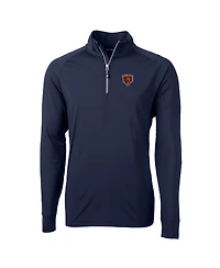 Cutter & Buck Men's Navy Chicago Bears Adapt Eco Knit Stretch Big Tall Quarter-Zip Throwback Pullover Sweatshirt