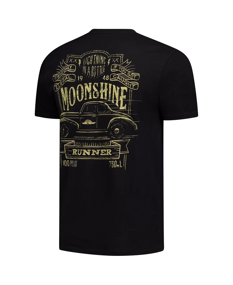 Checkered Flag Sports Men's Black Nascar 2-Spot Moonshine Lightning a Bottle T-Shirt
