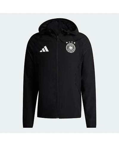 Adidas Men's Black Germany National Team Fifa x World Cup 2026 Tiro Travel Raglan Full-Zip Windbreaker