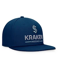 Fanatics Men's Deep Sea Blue Seattle Kraken Authentic Pro Rink Lockup Snapback Hat