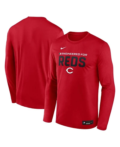 Nike Men's Red Cincinnati Reds Authentic Collection Legend Dri-fit Long Sleeve T-Shirt