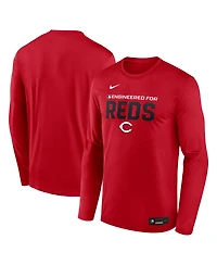 Nike Men's Red Cincinnati Reds Authentic Collection Legend Dri-fit Long Sleeve T-Shirt
