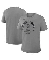 Nike Men's Heather Charcoal Detroit Tigers Authentic Collection Early Work Tri-Blend Dri-fit T-Shirt