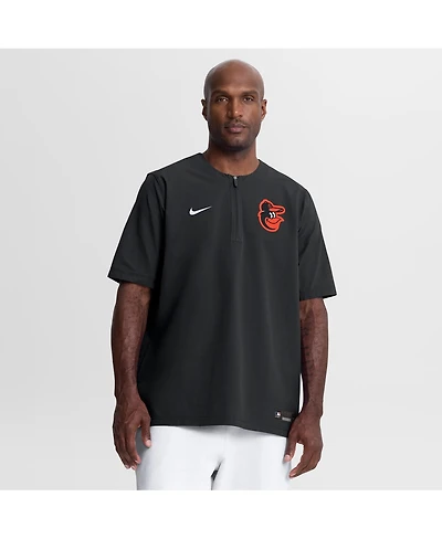 Nike Men's Black Baltimore Orioles Authentic Collection Dri-fit Quarter-Zip Windshirt