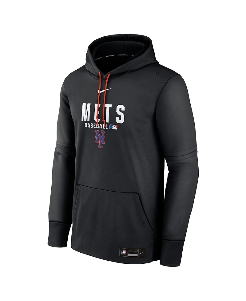 Nike Men's Black New York Mets Authentic Collection Therma-fit Hoodie