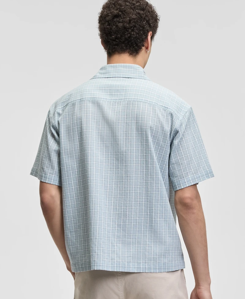 Sun + Stone Men's Relaxed Crop Nolan Plaid Shirt, Macy's Exclusive