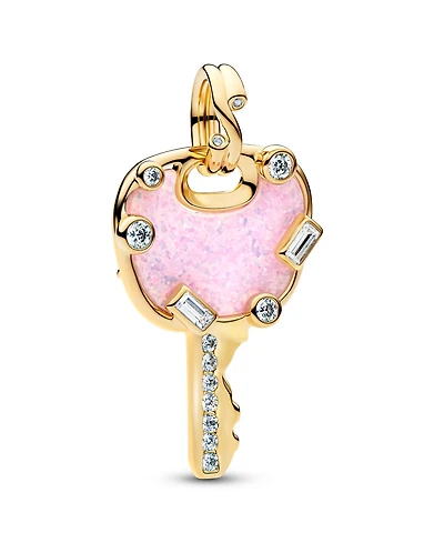 Pandora Opalescent Pink Love Key Large Dangle Charm