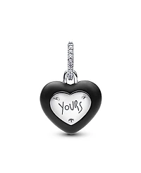 Pandora Matte Black Ceramic Heart Padlock Dangle Charm