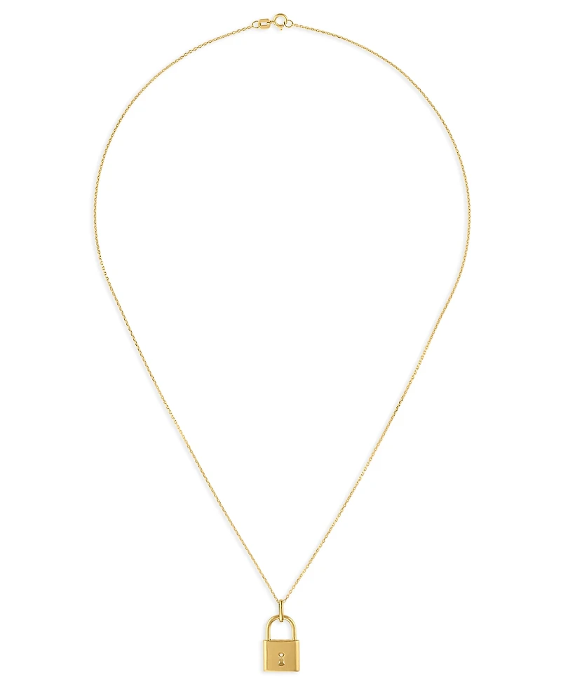 Macy's Padlock Pendant Necklace in 10k Gold