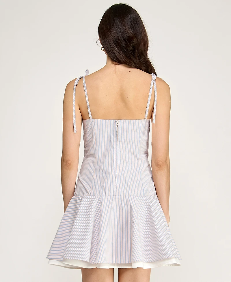 Seni & Cade Women's Stripe Square Neck Mini Dress