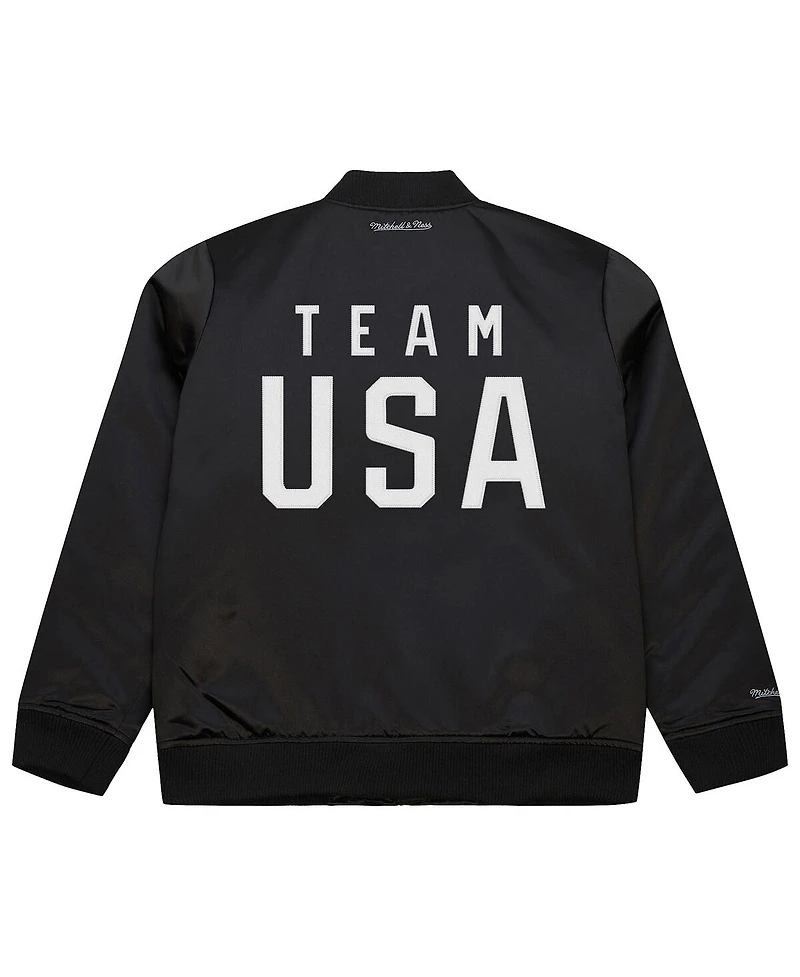 Mitchell & Ness Men's Black Coach Snoop Satin Full-Zip Bomber Jacket