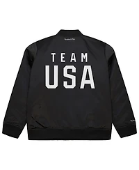 Mitchell & Ness Men's Black Coach Snoop Satin Full-Zip Bomber Jacket