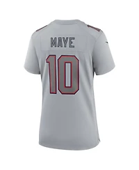 Nike Women's Drake Maye Silver New England Patriots Super Bowl Lx Patch Atmosphere Fashion Game Jersey