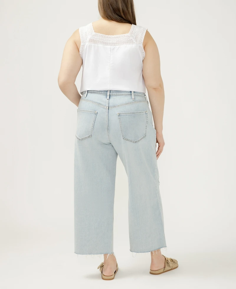 Silver Jeans Co. Plus Be Easy High-Rise Wide-Leg Cropped