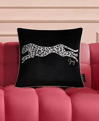 Juicy Couture Embroidered Velvet Cheetah Decorative Pillow, 18" x