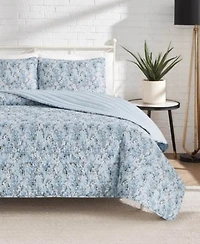 Lucky Brand Soft Floral Reversible Design Quilt Set