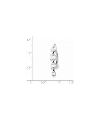 Curata Jewelry Solid 10k Yellow or White Gold Polished Screw back 14g Graduating Pear and Round Cubic Zirconia Belly Ring Dangle