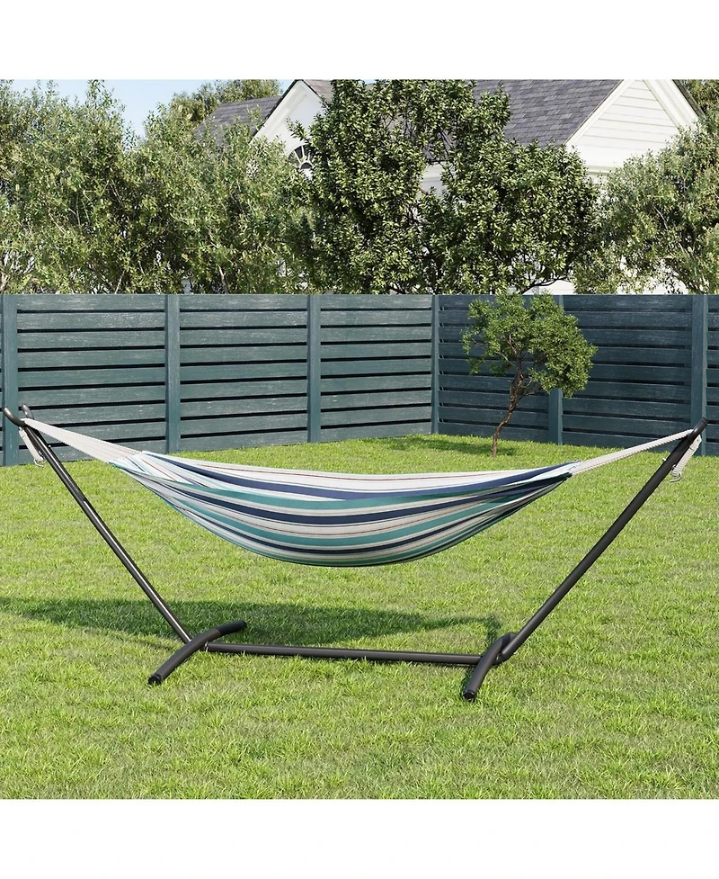 gaomon Double 2-Person Hammock with Stand, Indoor/Outdoor, Space-Saving Steel Frame, Carry Bag, 450 Lbs Capacity, Garden & Beach