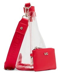 Madden Girl Cleo Clear Vinyl Small Bucket Crossbody Bag