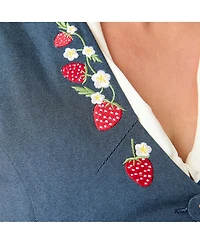 Unique Vintage Plus Size 1940s Embroidered Button Up Vest