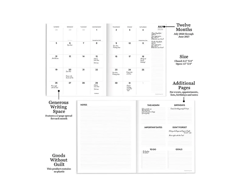 Tf Publishing Paper Goods July 2026 - June 2027 Fully Floral Medium Monthly Planner