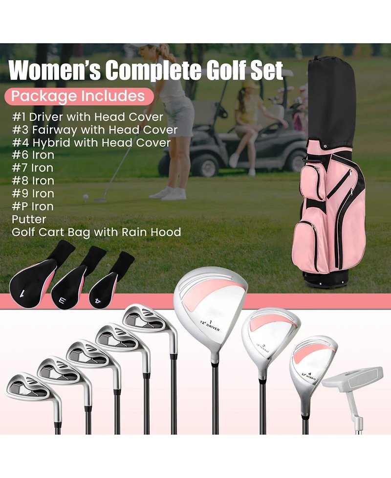 Mecale 10-Piece Ladies Complete Golf Club Set with Alloy Driver