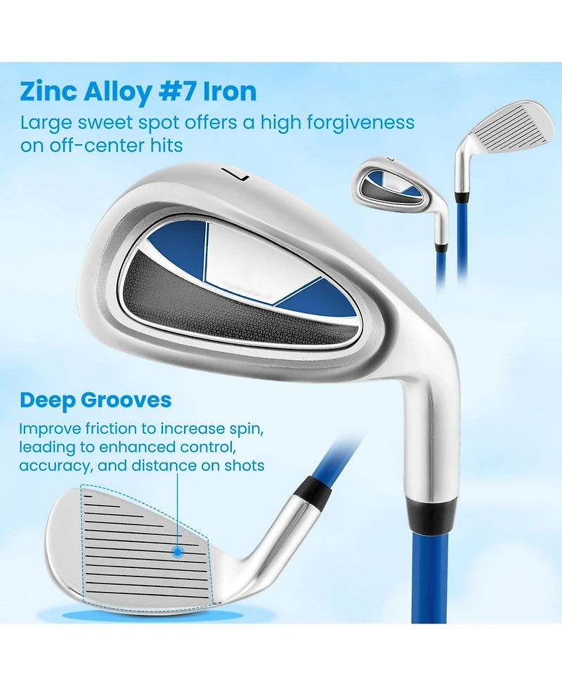 Mecale Junior Iron for Kids with Fiberglass Shaft & Headcover