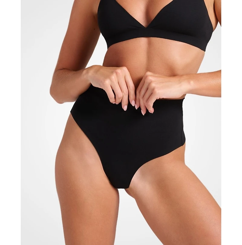 Siella Women's Organic Cotton No-Show Shaping Thong