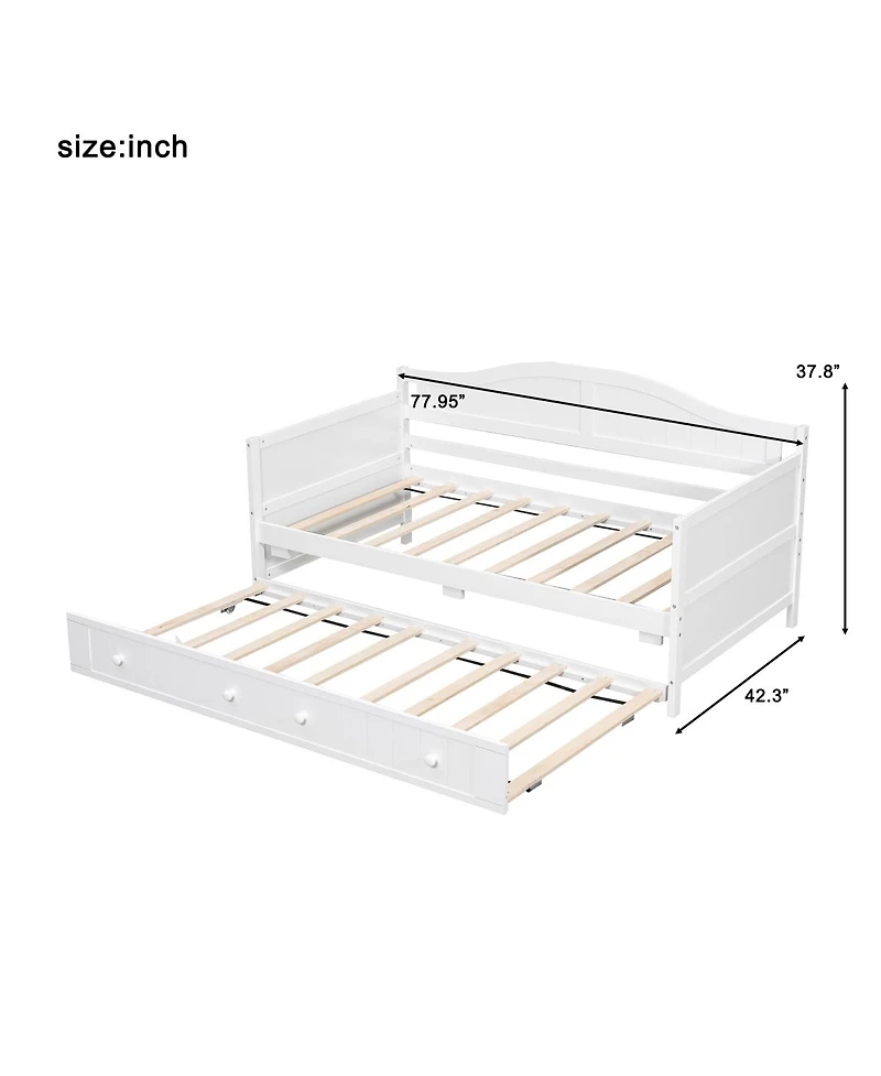 Streamdale Furniture Twin Wooden Daybed with Trundle