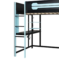 Streamdale Furniture Streamdale Full Size Wood Loft Bed with Desk