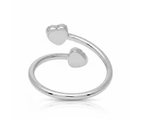 Curata Jewelry Solid 10K Gold Cubic Zirconia Love Heart Bypass toe ring