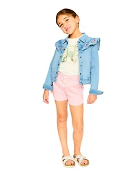 Deux par Deux Girls Denim Jacket with Embroidery